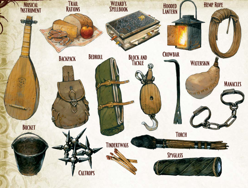 Picture of adventuring equipment